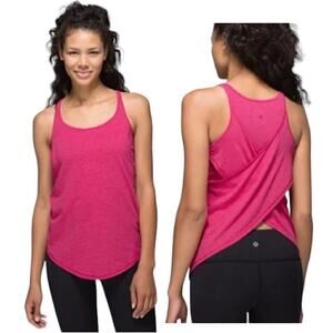 Lululemon Vita Racer Tank Top Crossback - Heathered Bumble Berry Pink Size 4